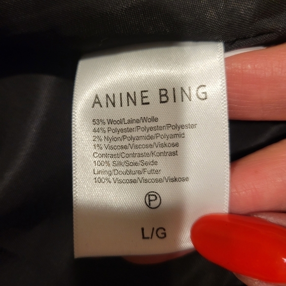 Anine Bing Selena Long Coat Black L NWT - Picture 8 of 11